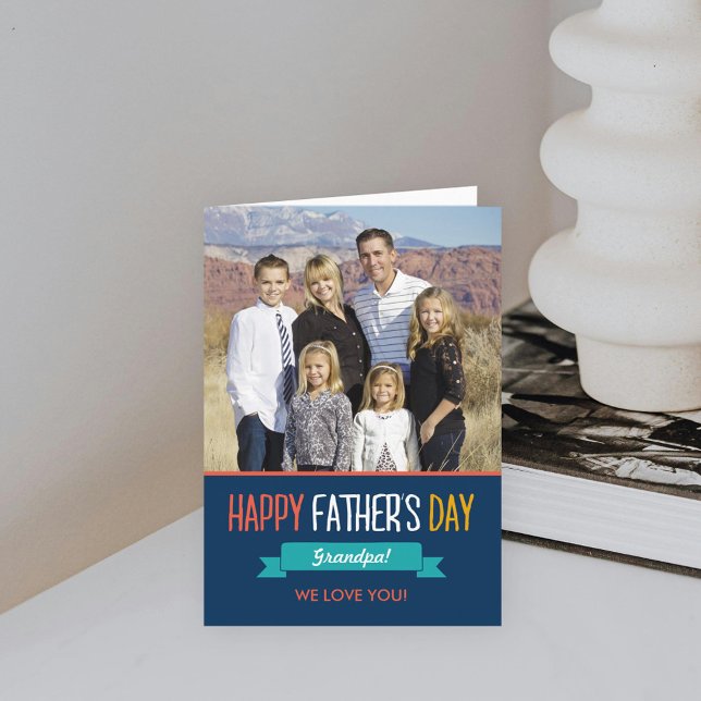 Sweet Ribbon Fathers Day Photo Card (Creator Uploaded)