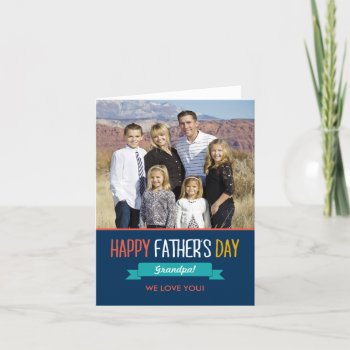 Sweet Ribbon Fathers Day Photo Card by berryberrysweet at Zazzle