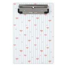Sweet Ribbon Stripe Personalized Mini Clipboard