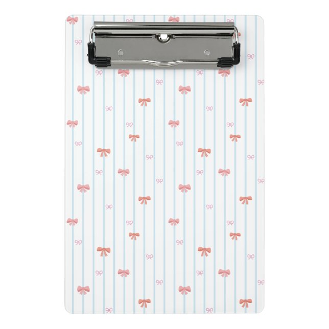 Sweet Ribbon Stripe personalized mini Clipboard (Front)