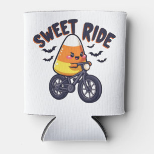 Sweet Ride Funny Candy Corn Biking Halloween  Can Cooler