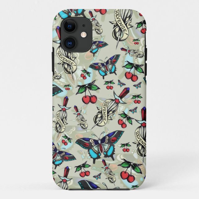 Sweet Rockabilly Revenge in subtle tan. Case-Mate iPhone Case (Back)