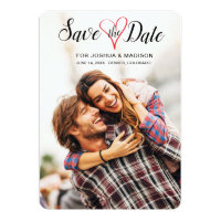 Sweet Romance Save the Date Heart Card