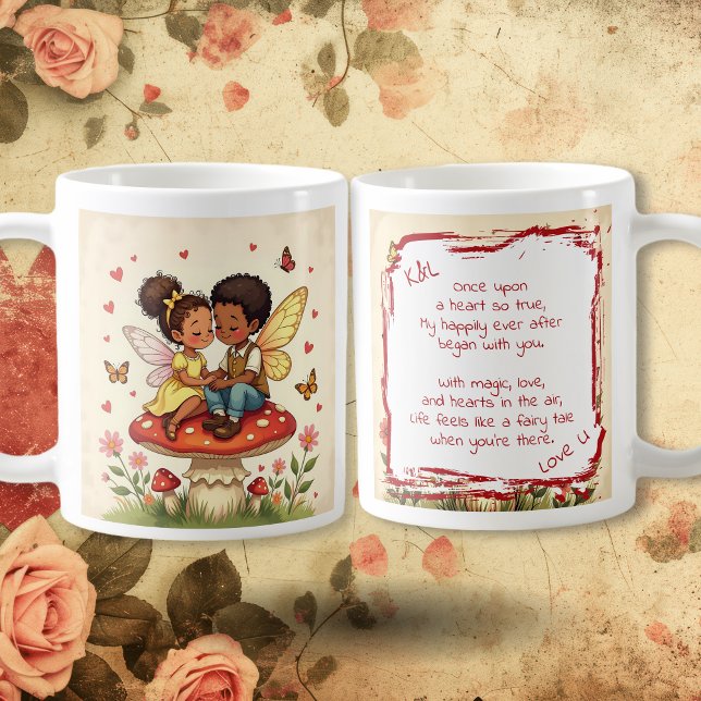 Sweet Romantic Fairies and Love Poem Coffee Mug (Creator Uploaded)