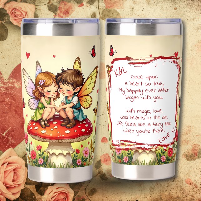 Sweet Romantic Fairies and Love Poem Insulated Tumbler (Creator Uploaded)