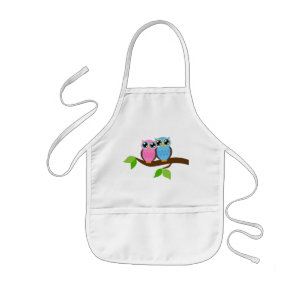 Sweet Romantic Owls Kids' Apron