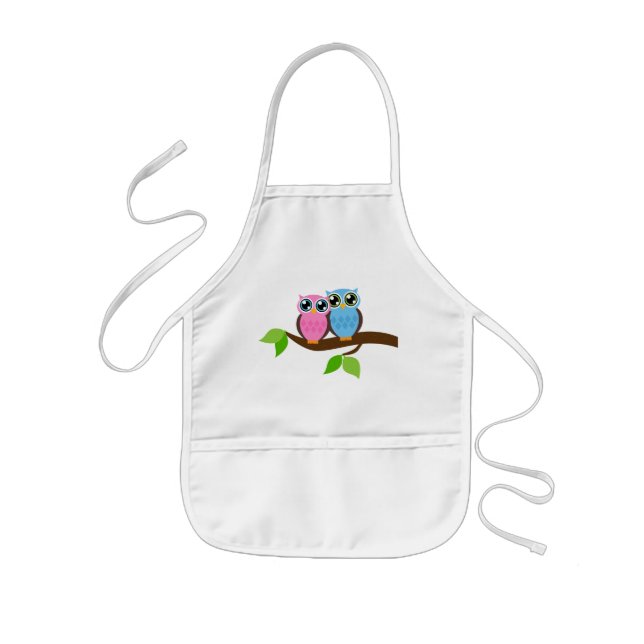 Sweet Romantic Owls Kids' Apron (Front)