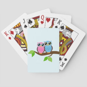Sweet Romantic Owls Poker Cards