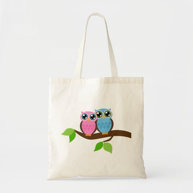 Sweet Romantic Owls Tote Bag (Front)