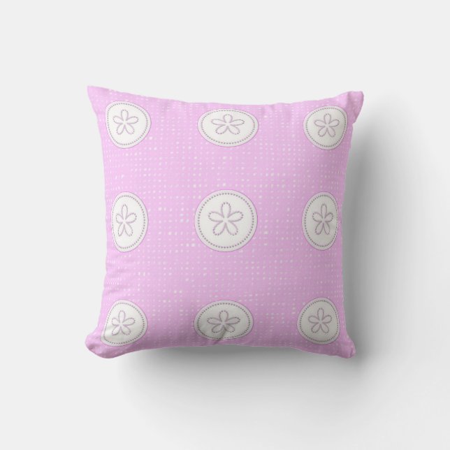 sweet romantic pink wallpaper throw pillow (Front)