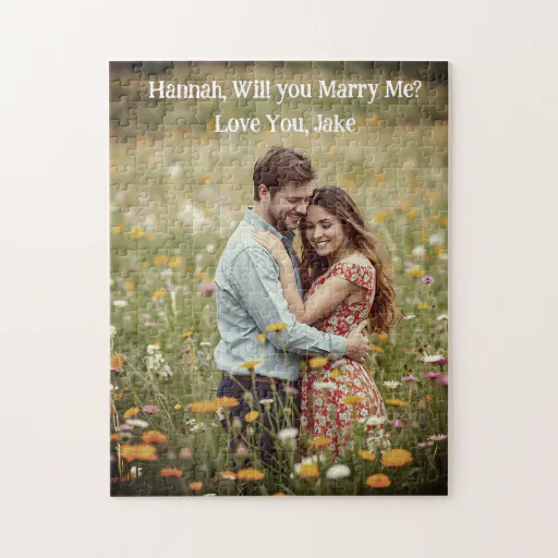 Sweet Romantic Proposal | Personalized Photo Jigsaw Puzzle