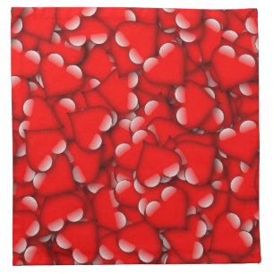 Sweet Romantic Valentine Love Hearts Red Napkin