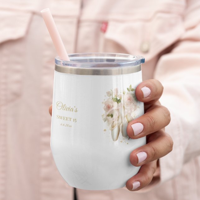 Sweet Rosé Ballet Soirée, custom Thermal Wine Tumbler (Creator Uploaded)