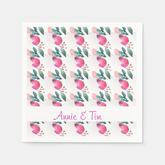 Sweet rose bud art napkins (Front)