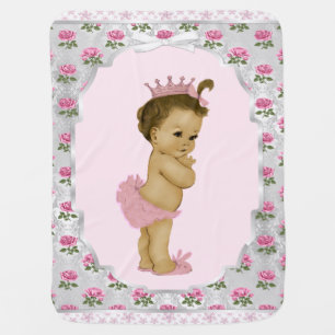 Sweet Rose Pink Princess Baby Receiving Blanket