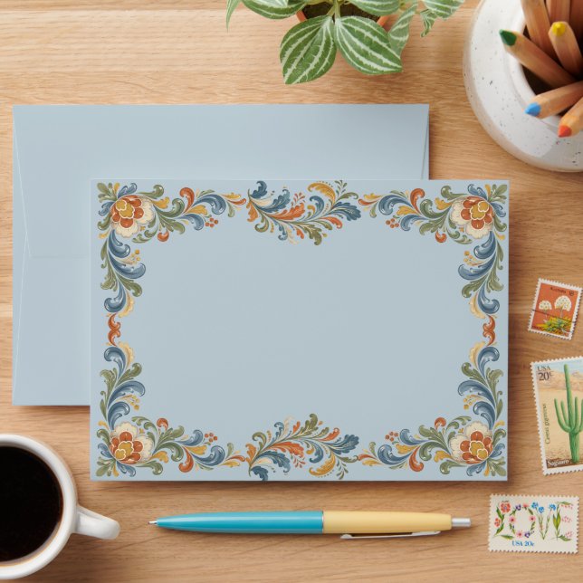 Sweet Rosemaling Envelope (Desk)