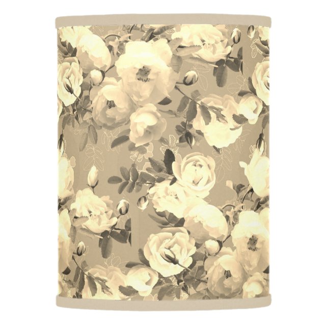 Sweet Roses on Sepia  Lamp Shade (Front)
