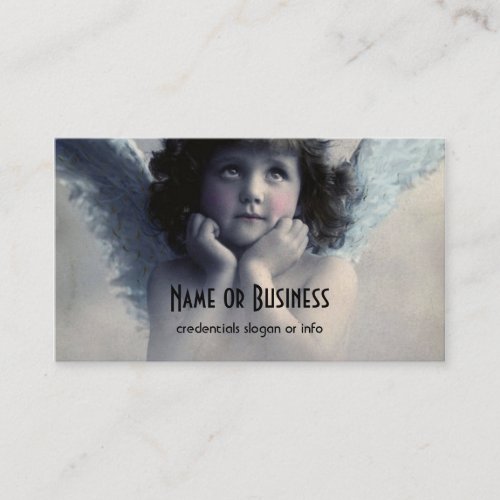 Sweet Rosy Cheeked Vintage Angel in Clouds Business Card