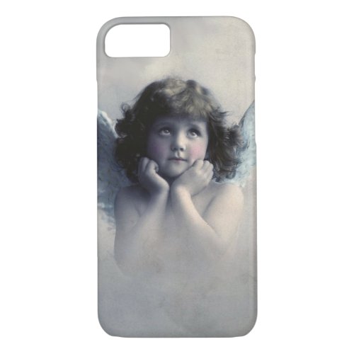 Sweet Rosy Cheeked Vintage Angel in Clouds iPhone 87 Case
