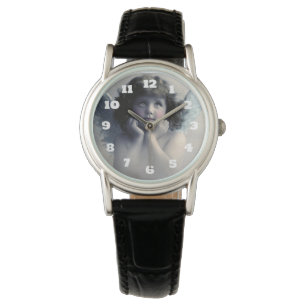 Sweet Rosy Cheeked Vintage Angel in Clouds Watch