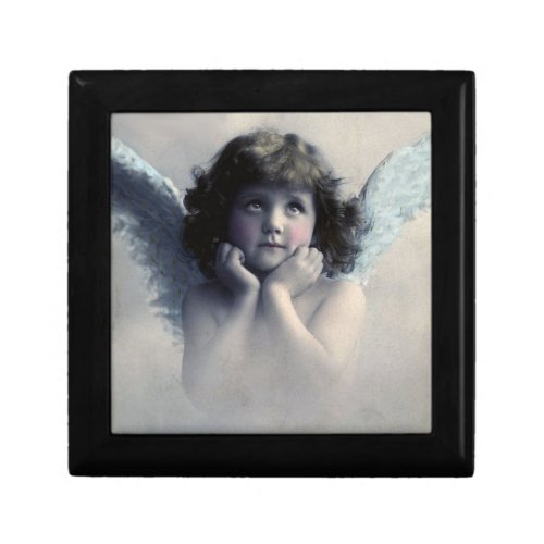 Sweet Rosy Cheeked Vintage Angel in the Clouds Gift Box