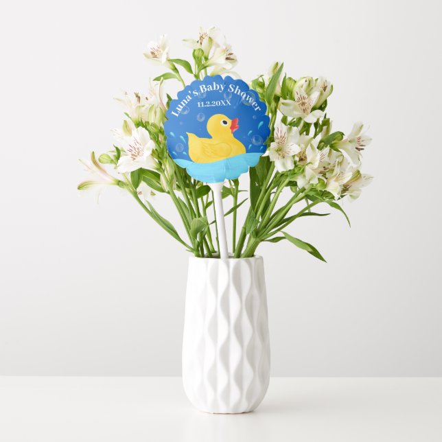 Sweet Rubber Ducky Bubbles Baby Shower Balloon (Vase)