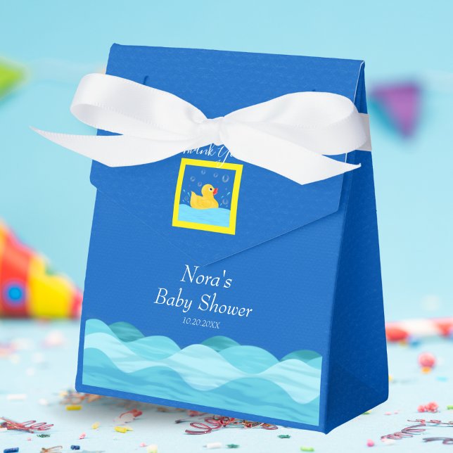 Sweet Rubber Ducky Bubbles Baby Shower Favor Boxes (Celebrate with a gender-neutral baby shower featuring a delightful Rubber Ducky theme.)