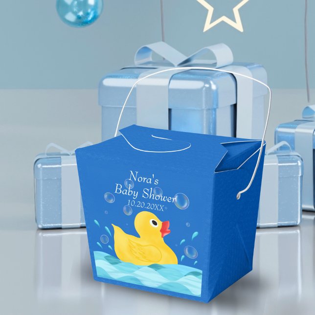 Sweet Rubber Ducky Bubbles Baby Shower Favor Boxes (Delight guests with adorable Rubber Ducky Bubbles Baby Shower Favor Boxes, a sweet addition.)
