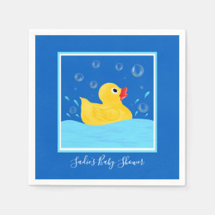 Sweet Rubber Ducky Bubbles Baby Shower Napkins