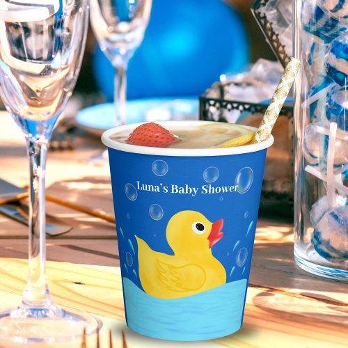 Sweet Rubber Ducky Bubbles Baby Shower Paper Cups
