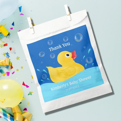 Sweet Rubber Ducky Bubbles Baby Shower Thank You Favor Bag