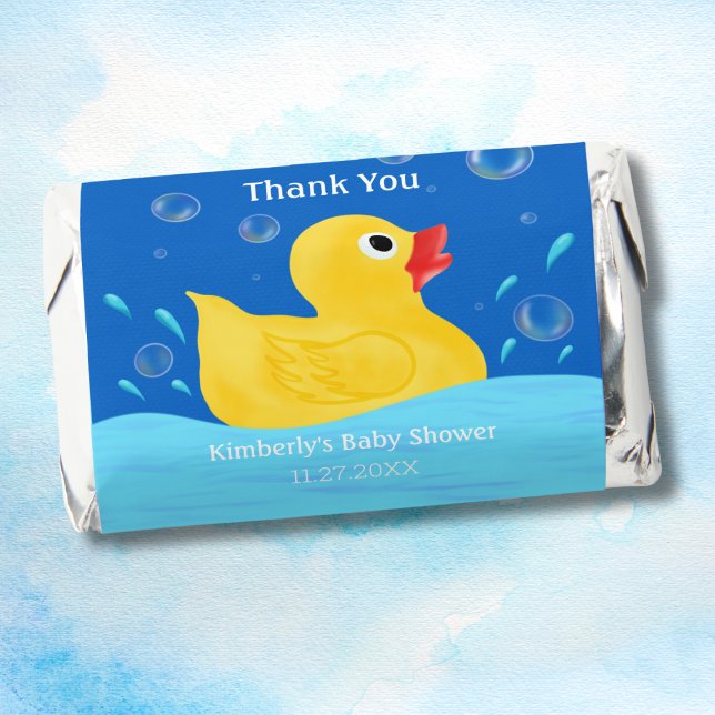 Sweet Rubber Ducky Bubbles Baby Shower Thank You Hershey's Miniatures (Creator Uploaded)