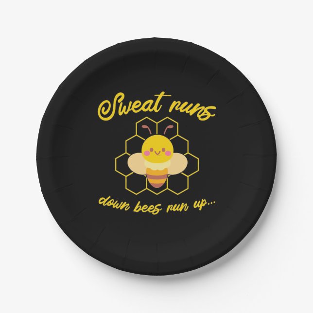 Sweet Runs Down Bees Run Up Paper Plates (Front)
