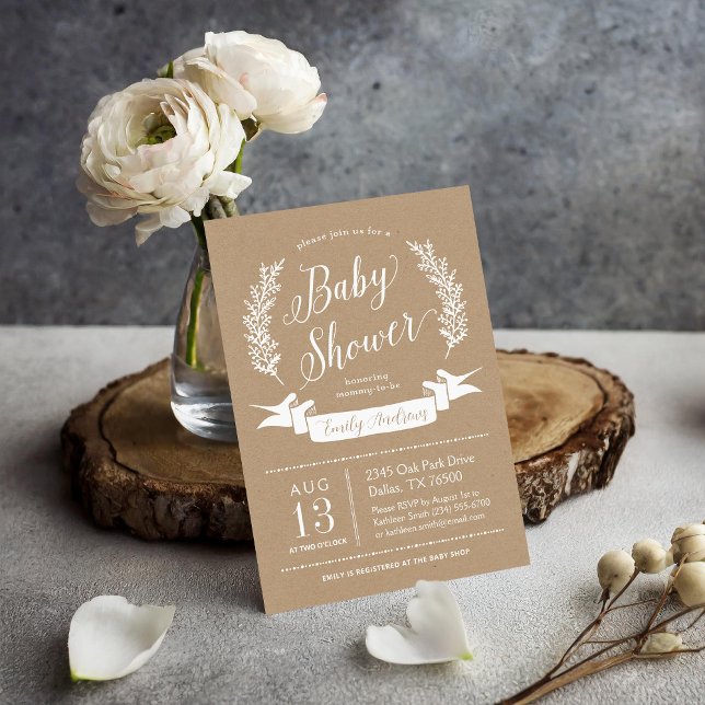 Sweet Rustic Baby Shower Invitation (Creator Uploaded)