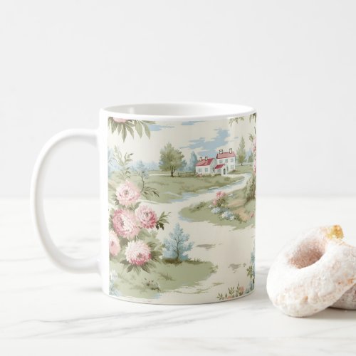 Sweet Rustic Country Home Floral Landscape Coffee Mug