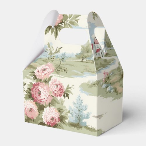 Sweet Rustic Country Home Floral Landscape Favor Boxes