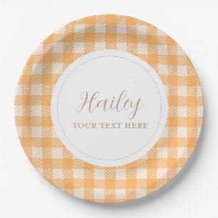 Sweet Rustic Farmer's them gingham plaid Party Paper Plates
