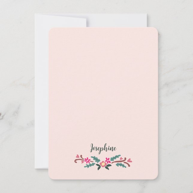 Sweet Rustic Floral Country Aesthetic Note Card (Front)