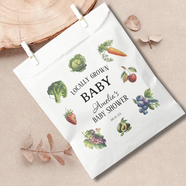 Sweet Rustic Veggie Locally Grown Baby Shower Favor Bag (Creator Uploaded)