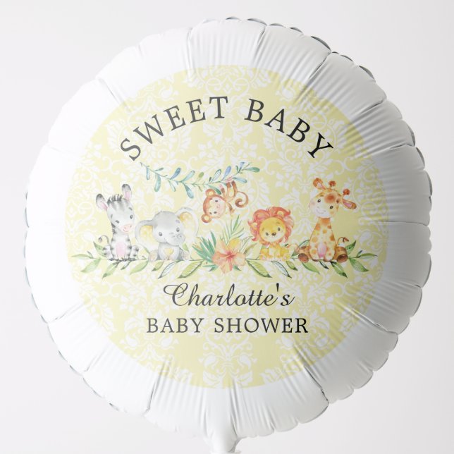Sweet Safari Animals Baby Shower Balloon (Front)
