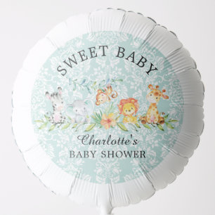 Sweet Safari Animals Baby Shower Balloon