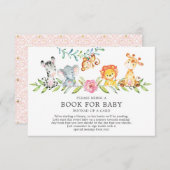Sweet Safari Animals Baby Shower Book for Baby Enclosure Card (Front/Back)