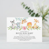 Sweet Safari Animals Baby Shower Book for Baby Enclosure Card (Standing Front)
