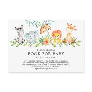 Sweet Safari Animals Baby Shower Book for Baby Enclosure Card