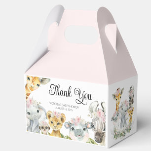 Sweet Safari Animals Baby Shower Favor Box
