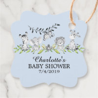 Sweet Safari Animals Baby Shower Favor Gift Tag