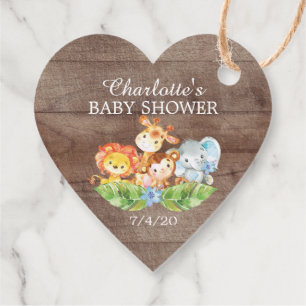 Sweet Safari Animals Baby Shower Favor Gift Tag