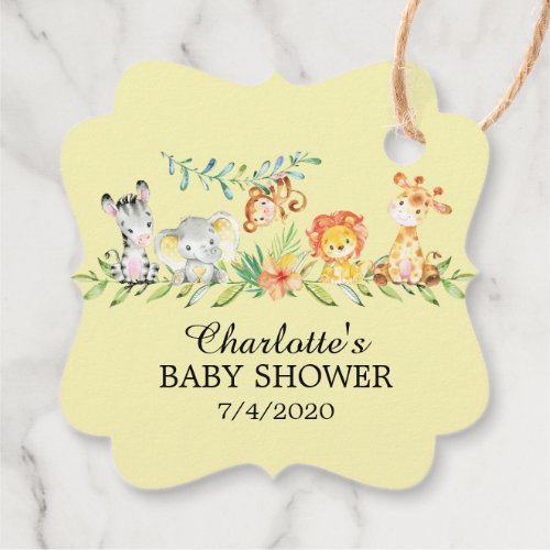 Sweet Safari Animals Baby Shower Favor Gift Tag