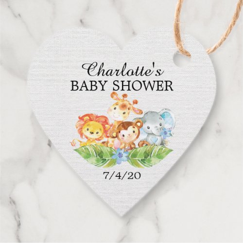 Sweet Safari Animals Baby Shower Favor Gift Tag