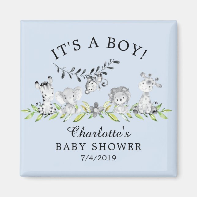 Sweet Safari Animals Baby Shower Favor  Magnet (Front)